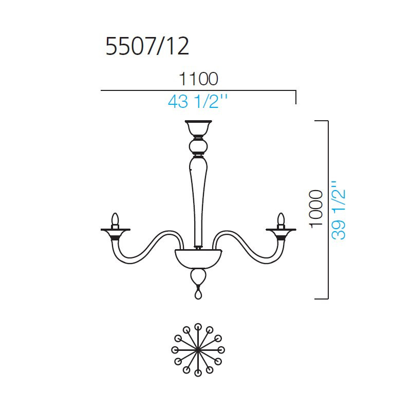 Люстра Barovier&amp;Toso Valiant 5507/12/OO