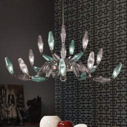 Люстра Euroluce Mov L8+4 nickel Fume/Viridian