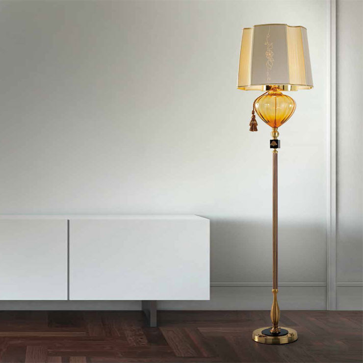 Торшер Euroluce Orfeo PT1 gold Amber