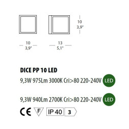Настенно-потолочный светильник Morosini DICE PP 10 LED 0360PP08BLL2