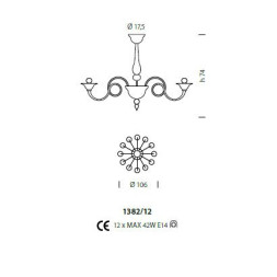 Потолочная люстра Sylcom Dolfin 1382/12 D D.A