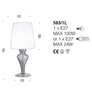 Настольная лампа IDL Glamour 583/1L black nickel ivory