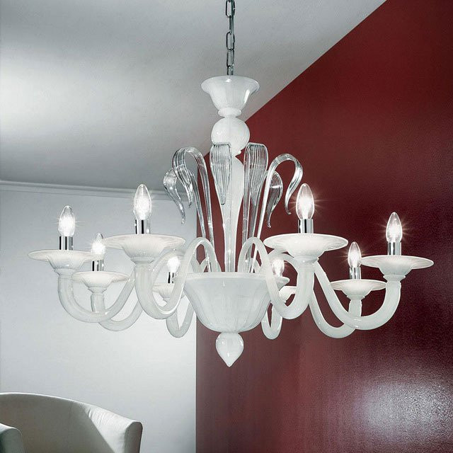 Люстра Vetri Lamp 924/8 Bianco/Cristallo