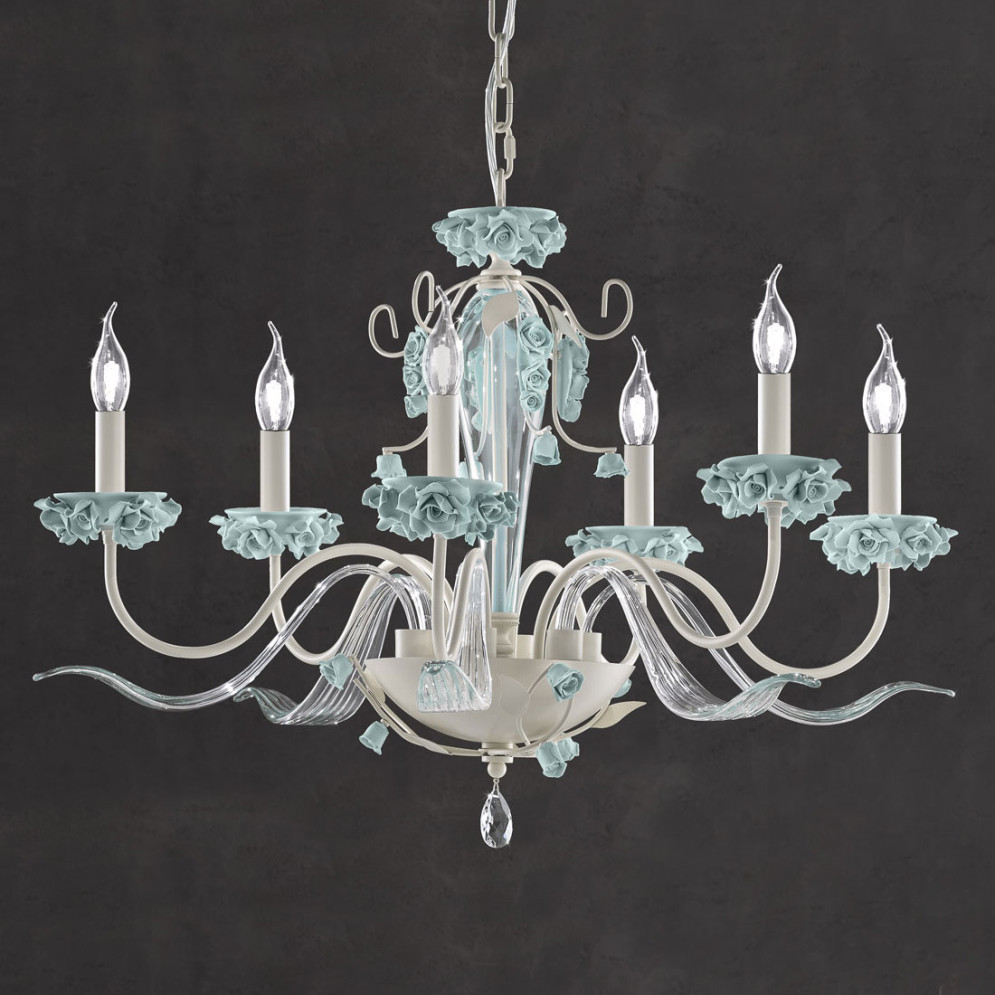 Люстра Euroluce Bora L6 ivory Tiffany