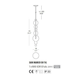 Подвесной светильник Evi Style San Marco SO1 G ES0632SO04FUAL