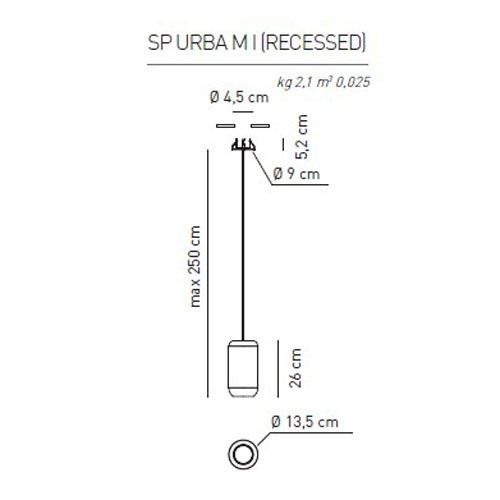 Подвесной светильник Axo Light Urban &amp; Urban mini SP URBA M I BR XX LED
