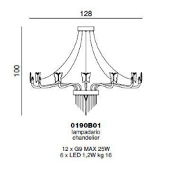 Потолочная люстра Beby Group Butterfly 0191B01 Light gold 624 SW Silver Night