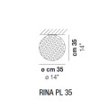 Потолочный светильник Vistosi Rina PL 35 E27 BC/MU NI
