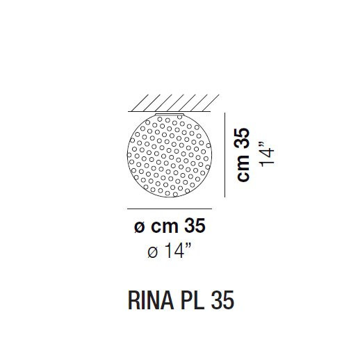 Потолочный светильник Vistosi Rina PL 35 E27 BC/MU NI