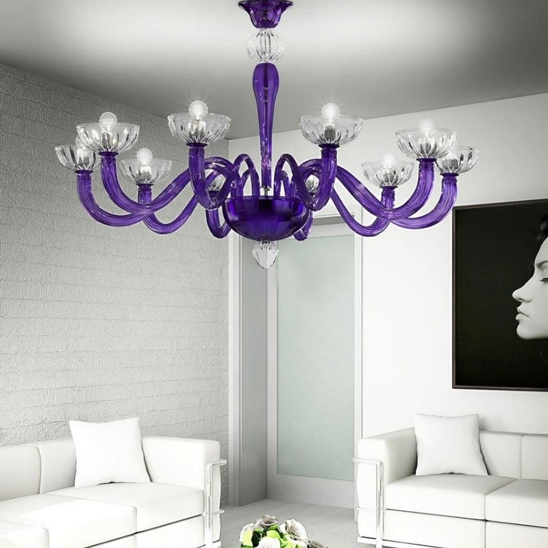 Потолочная люстра Vetri Lamp 925/10PL Viola/Cristallo