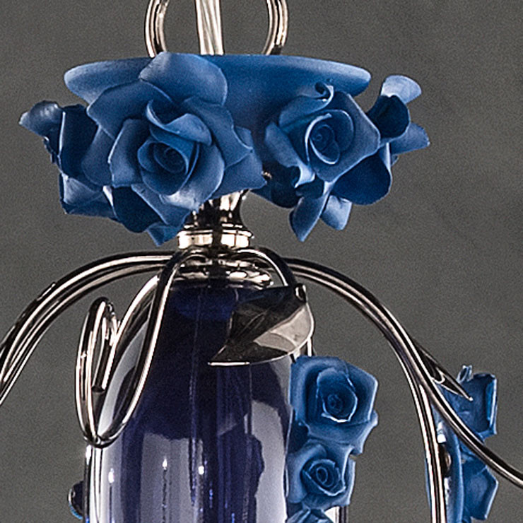 Люстра Euroluce Bora L8 Nichel Blue