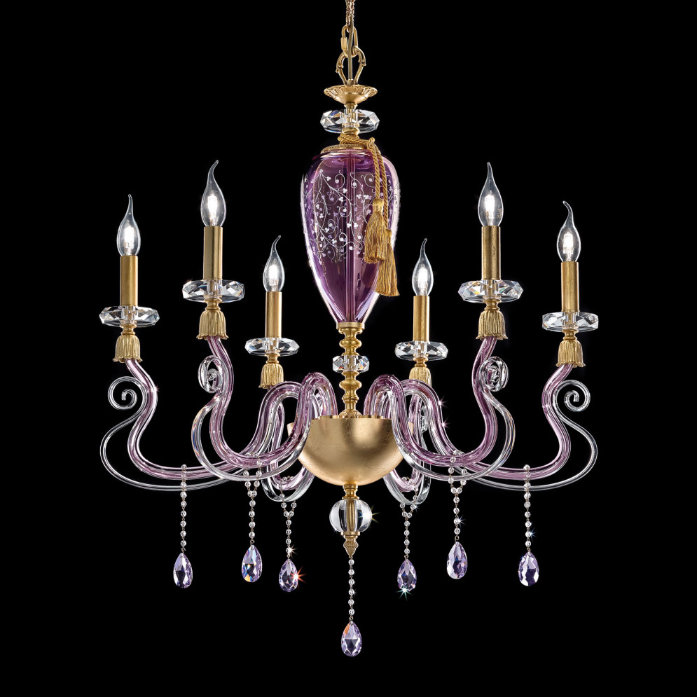 Люстра Euroluce Museum L8 Shiny silver amethyst