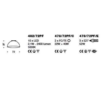 Потолочный светильник IDL Amalfi 478/72PF/E black gold