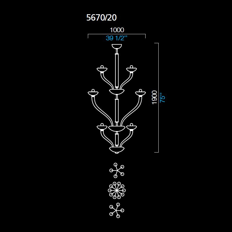 Люстра Barovier&amp;Toso Kensington 5670/20/TO
