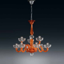 Люстра Vetri Lamp 925/6+3 Arancio/Cristallo