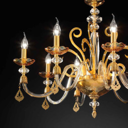 Люстра Euroluce Perseo L8 Gold Amber