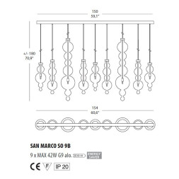 Подвесной светильник Evi Style San Marco SO9 B ES0634SO04FUAL