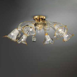 Потолочная люстра Vetri Lamp 1028/6 Cristallo/Ambra