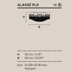 Потолочный светильник Masiero Glasse PL8 G01 Cut crystal