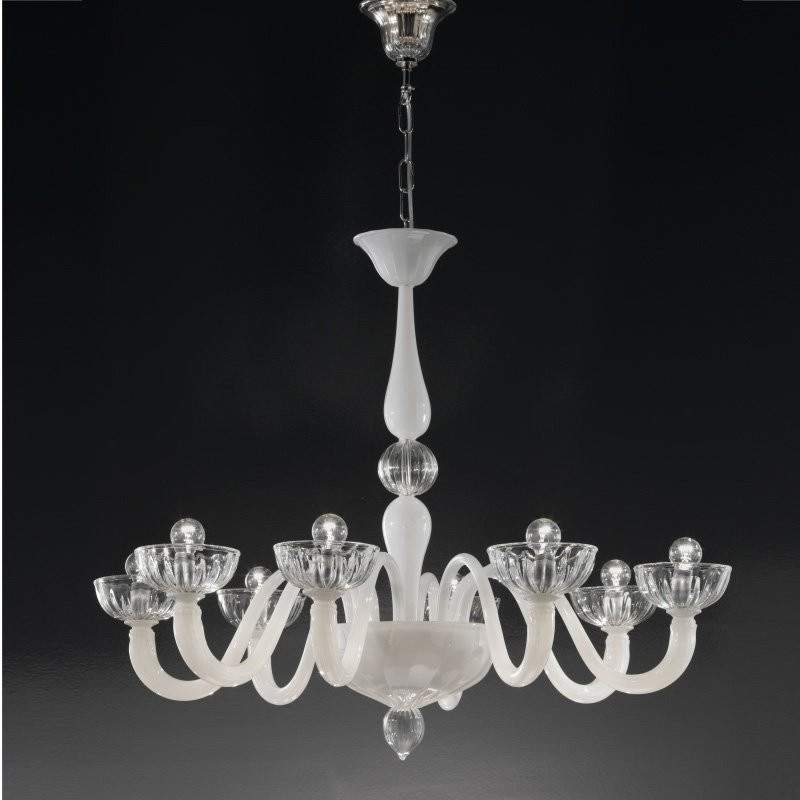 Люстра Vetri Lamp 925/8 Bianco/Cristallo