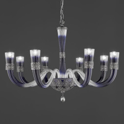 Люстра Euroluce Dea L8 nichel Blu
