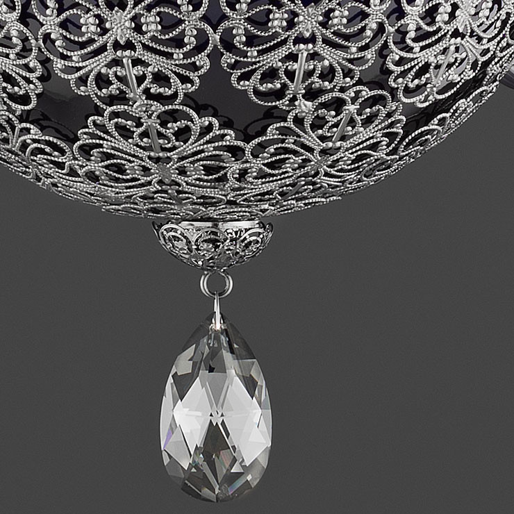 Люстра Euroluce Dea L8 nichel Blu