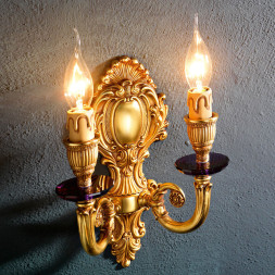 Бра Euroluce Luigi XV A2 gold Amethyst