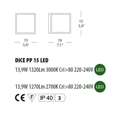 Настенно-потолочный светильник Morosini DICE PP 15 LED 0362PP08BLL3