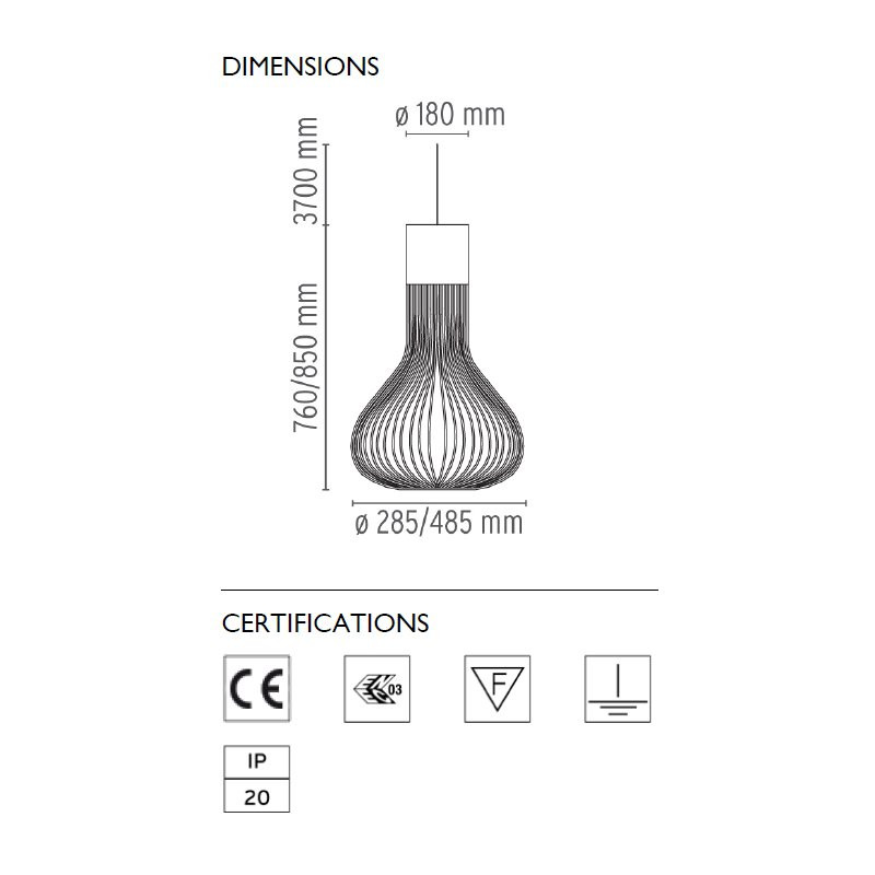 Подвесной светильник Flos Chasen Black F1636030