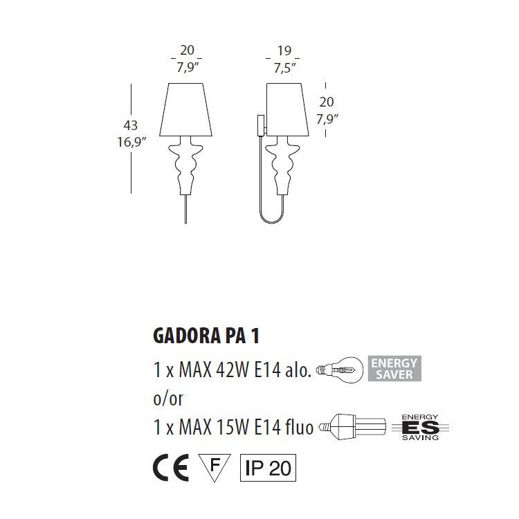 Бра Morosini Evi Style Gadora PA1 ES0600PA04AVAL