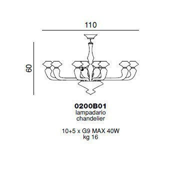 Люстра Beby Group Silver night 0200B01 Chrome Silver Cortina