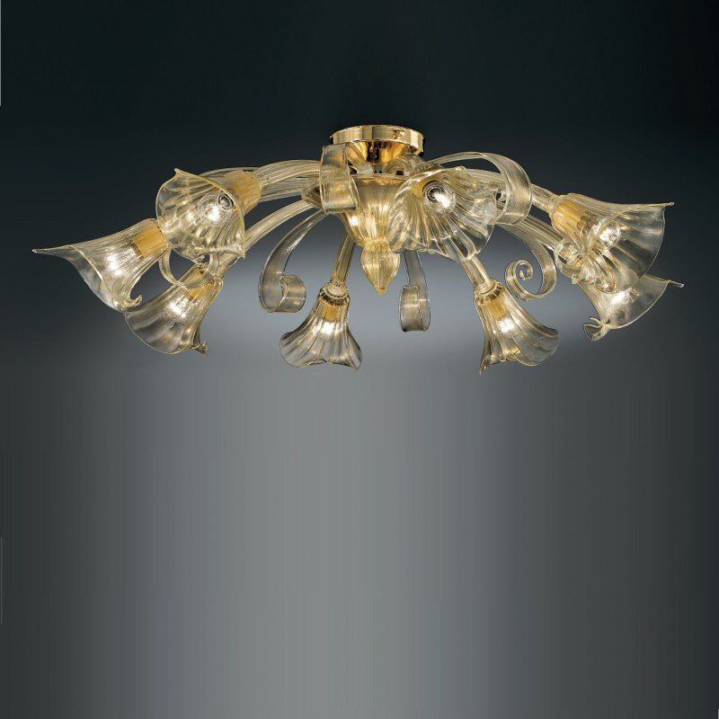Потолочная люстра Vetri Lamp 1028/8 Oro 24 Kt.