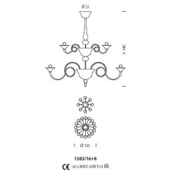 Потолочная люстра Sylcom Dolfin 1382/16+8 D D.A