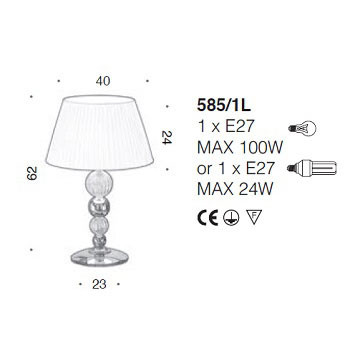 Настольная лампа IDL Vanity 585/1L black nickel white