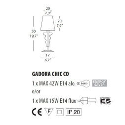 Настольная лампа Evi Style Gadora Chic CO Chrome/White ES0620CO04BIAL