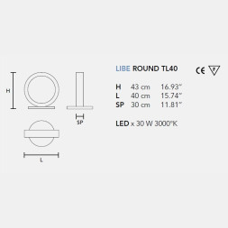 Настольный светильник Masiero Libe Round TL40 W01