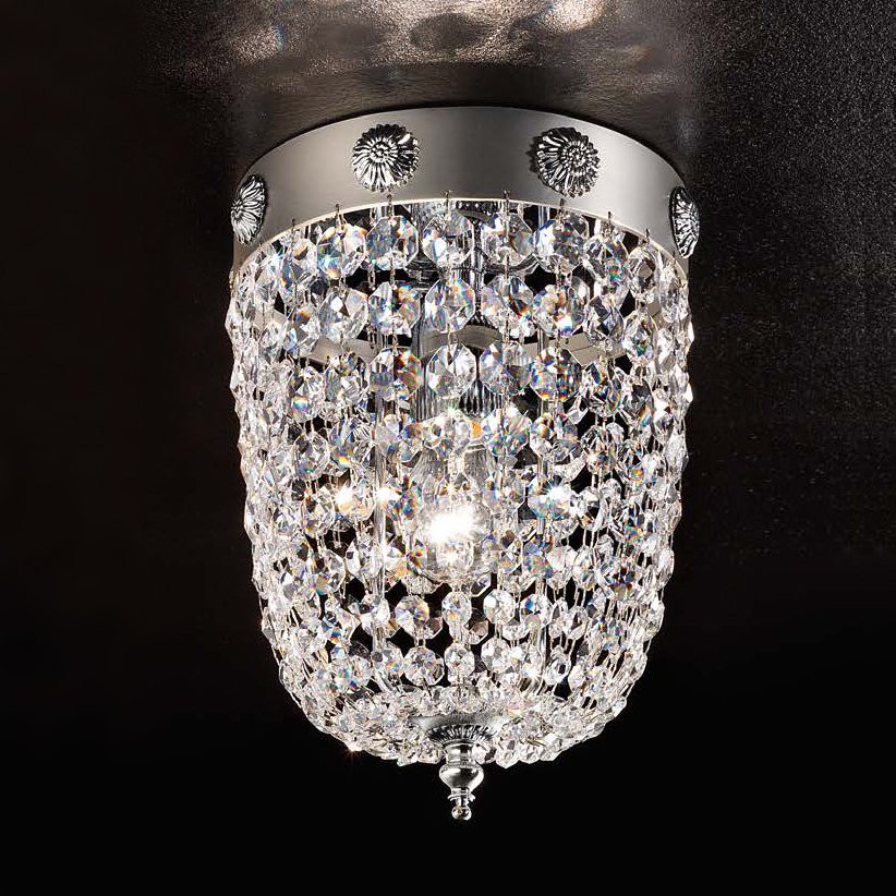 Потолочный светильник Masiero Elegantia PL1 G04-G06 Cut crystal