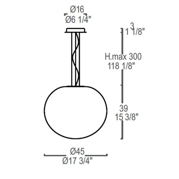 Подвесной светильник Leucos SPHERA S/45 0003613