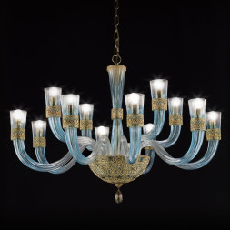 Люстра Euroluce Dea L8+4 gold Tiffany