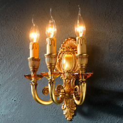 Бра Euroluce Luigi XV A3 gold Amber