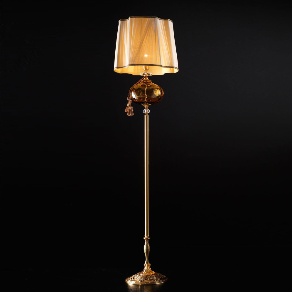 Торшер Euroluce Teseo PT1 gold Amber