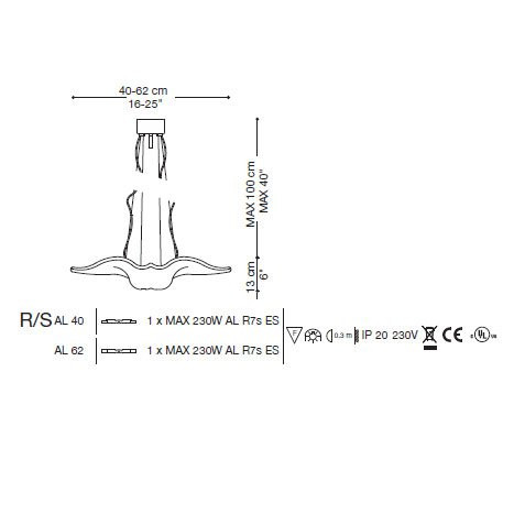 Подвесной светильник La Murrina Albatros - S/R Piccola DB-3S