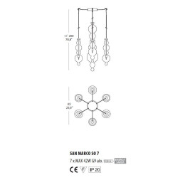 Подвесной светильник Evi Style San Marco SO7 ES0636SO04CTAL