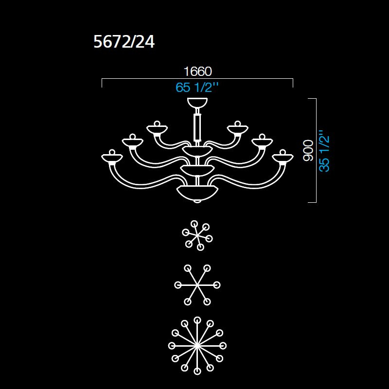 Люстра Barovier&amp;Toso Kensington 5672/24/WO