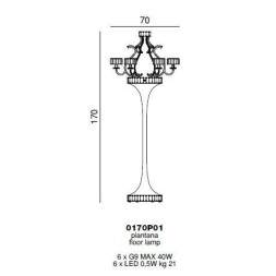 Торшер Beby Diamond 0170P01 Chrome Swarovski Plaque