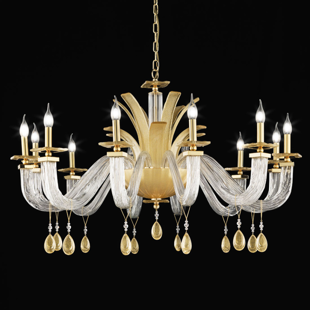 Люстра Euroluce Soar L12 gold Sheen
