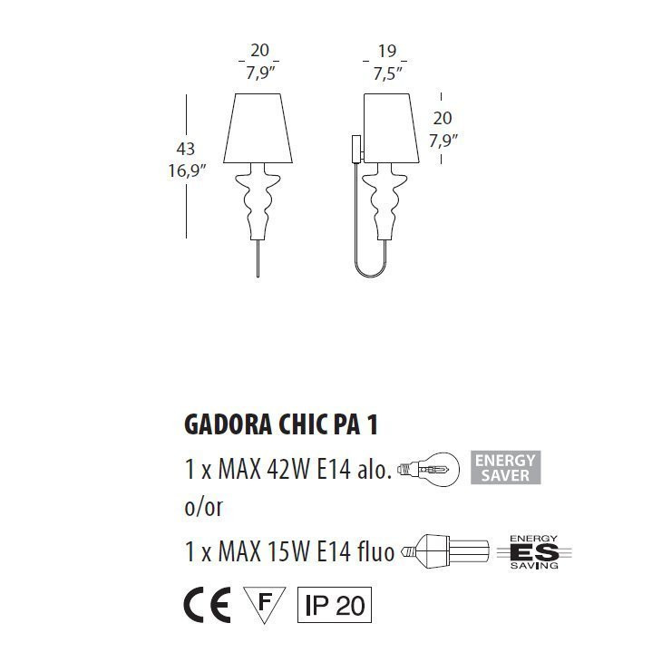 Бра Evi Style Gadora Chic PA1 ES0620PA22ORAL