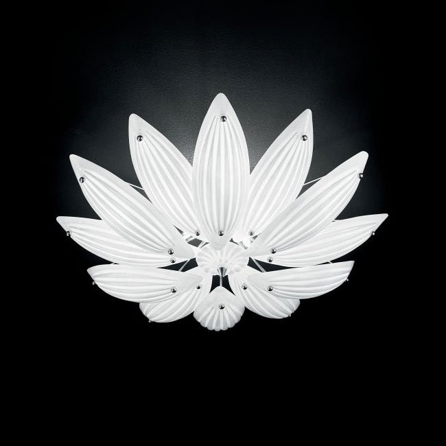 Потолочный светильник IDL Paradise 430/65PF Chrome White Murano Glass