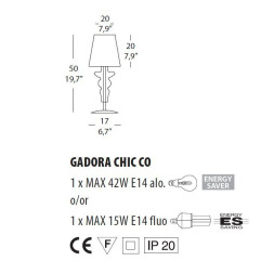 Настольная лампа Evi Style Gadora Chic CO Gold/Oro ES0620CO22ORAL