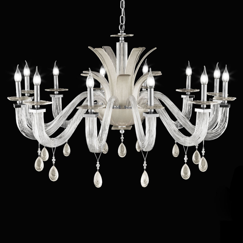 Люстра Euroluce Soar L12 silver Sheen silver 